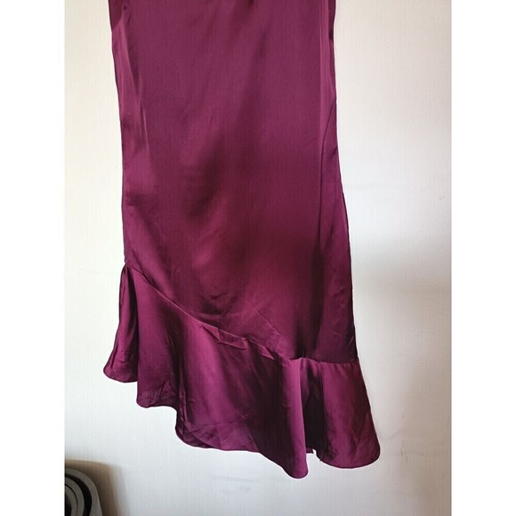 Lulu’s Bewitching Beauty Slip Dress Size XS Plum Midi Asymmetric Satin 90's Y2K - Picture 8 of 10